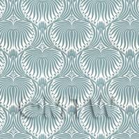 Dolls House Miniature Pale Teal Clam Shell Wallpaper
