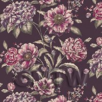 Dolls House Violet And Mauve Mixed Flowers on Purple Wallpaper 