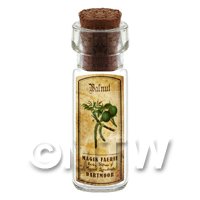 Dolls House Apothecary Walnut Herb Short Colour Label And Bottle