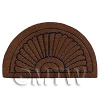 Dolls House Miniature 65mm Half Moon Brown Ornate Welcome Mat (NW11)