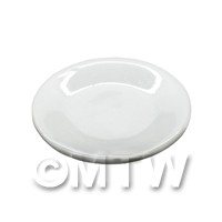 40mm Dolls House Miniature White Glazed Ceramic Plate