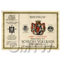 Miniature German Schloss Vollrads White Wine Label (1949 Vintage)
