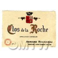 Miniature French Clos De La Roche White Wine Label 