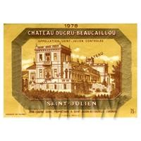 Miniature French Chateau Ducru Beaucaillou Red Wine Label (1978 Vintage)