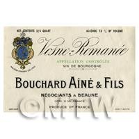 Miniature French Bouchard Aine Fils White Wine Label 