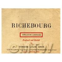 Miniature French Richebourg Red Wine Label