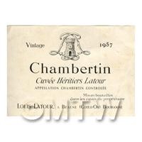 Miniature French Chablis Grand Jra White Wine Label (1957 Vintage)