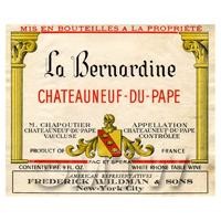 Miniature French La Bernardine White Wine Label