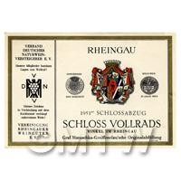 Miniature German Rheingau White Wine Label (1951 Vintage)
