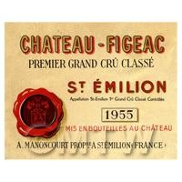 Miniature French Chateau Figeac Red Wine Label (1955 Vintage)