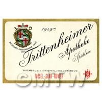 Miniature German Frittenheimer Red Wine Label (1949 Vintage)
