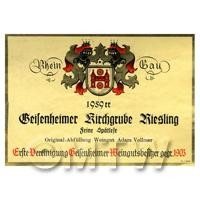Miniature German Kiesgrube Riesling  White Wine Label (1959 Vintage)