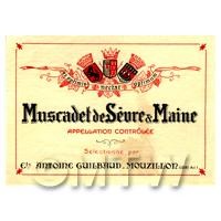 Miniature French Muscadet de Sevre Maine White Wine Label