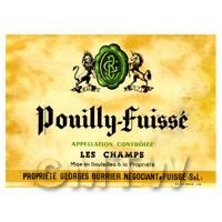 Miniature French Pouilly Fuisse White Wine Label