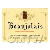 Miniature French Beaujolais White Wine Label