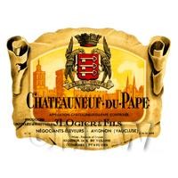 Miniature French Chateauneuf Du Pape A Ogier Red Wine Label