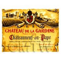 Miniature French Chateau De La Gardine Red Wine Label