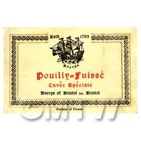 Miniature French Pouilly Fuisse Red Wine Label 