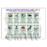 Dolls House Miniature Myth And Magic Label Set 3