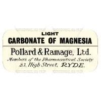 Carbonate Of Magnesia Miniature Apothecary Label