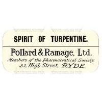 Spirit Of Turpentine Miniature Apothecary Label