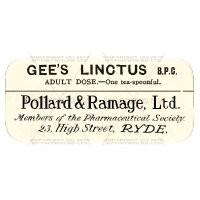 Gees Linctus B.P.C. Miniature Apothecary Label