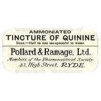 Tincture Of Quinine Miniature Apothecary Label