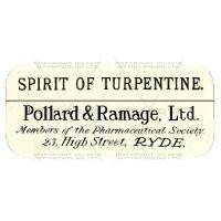 Spirit Of Turpentine Miniature Apothecary Label