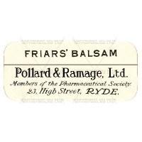 Friars Balsam Miniature Apothecary Label