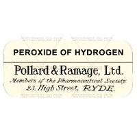 Peroxide Of Hydrogen Miniature Apothecary Label