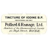 Tincture Of Iodine B.P. Miniature Apothecary Label