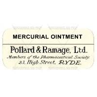  Mercurial Ointment Miniature Apothecary Label
