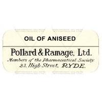 Oil Of Aniseed Miniature Apothecary Label