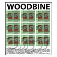 Dolls House Miniature sheet of 9 Woodbine Boxes