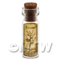 Dolls House Apothecary Wormwood Herb Short Sepia Label And Bottle