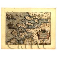 Dolls House Map Of The Zeeland Islands, Netherlands From The 1500s