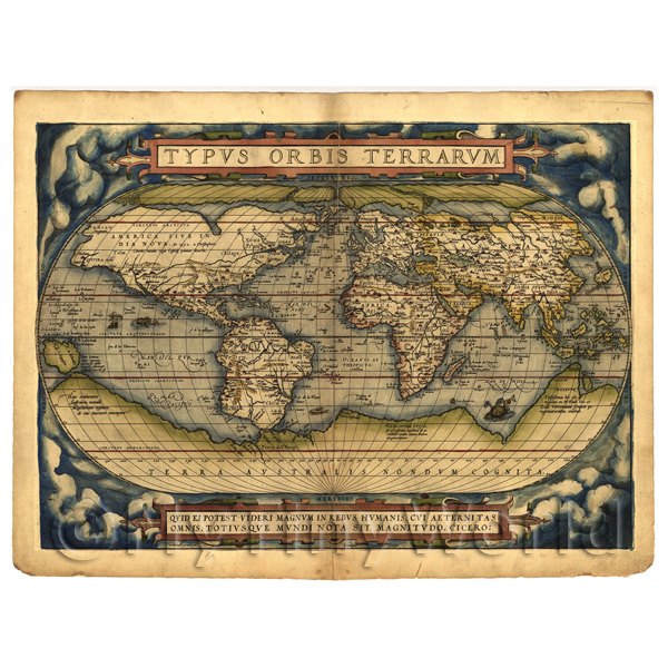 Doll House Old Map Of The World From The Late 1500s  
